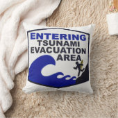 ハワイ津波サインforビーチハウス クッション (ブランケット)