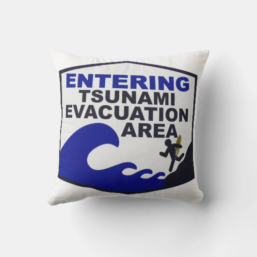 ハワイ津波サインforビーチハウス クッション (裏面)