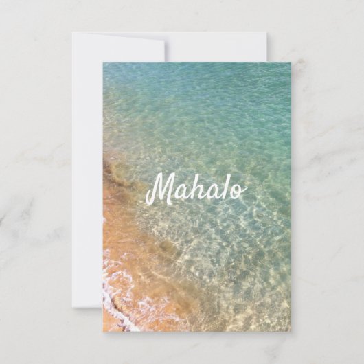 ハワイ海アロハハートステッカーナプキンス サンキューカード (正面)