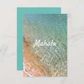 ハワイ海アロハハートステッカーナプキンス サンキューカード (正面/裏面)