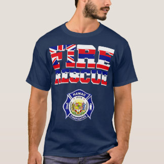 ハワイ消防署消防士消防員救助 Tシャツ