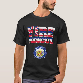 ハワイ消防署消防士消防員救助 Tシャツ