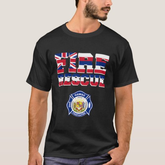 ハワイ消防署消防士消防員救助 Tシャツ (正面)