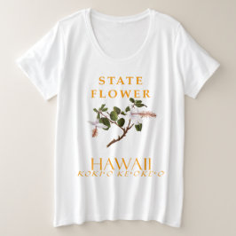 ハワイ準州の花 ヒビスカス・アーノッティアヌス プラスサイズTシャツ