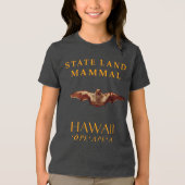 ハワイ準州の陸生哺乳類 ホオジロコウモリ トライブレンドTシャツ (正面)
