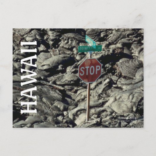 ハワイ溶岩ストップ旅行はがき ポストカード (正面)