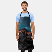 ハワイ火山デジタル壁紙 エプロン (着用した状態)