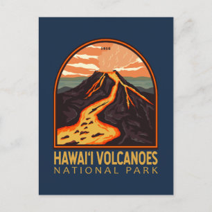 ハワイ火山ナショナルパークヴィンテージエンブレム ポストカード