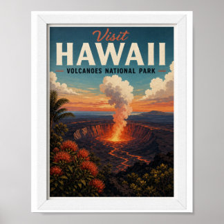 ハワイ火山国立公園の旅 ポスター