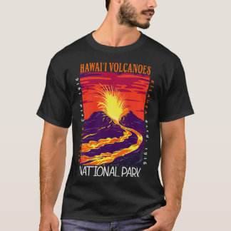 ハワイ火山国立公園キラウア火山ヴィン Tシャツ