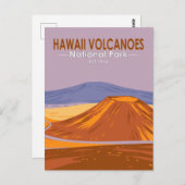 ハワイ火山国立公園マウナケアヴィンテージ ポストカード (正面/裏面)