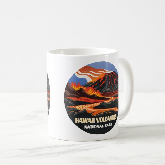 ハワイ火山国立公園マウナロアヴィンテージ コーヒーマグカップ (正面右)