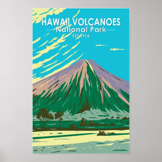 ハワイ火山国立公園マウナロアヴィンテージ ポスター (正面)
