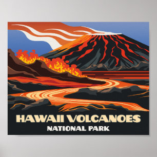 ハワイ火山国立公園マウナロアヴィンテージ ポスター