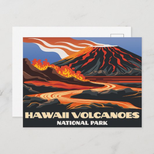 ハワイ火山国立公園マウナロアヴィンテージ ポストカード (正面/裏面)