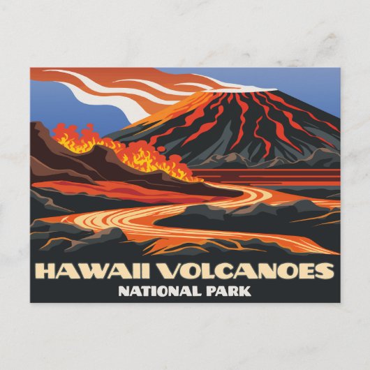 ハワイ火山国立公園マウナロアヴィンテージ ポストカード (正面)