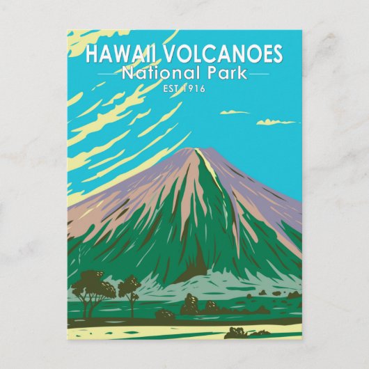 ハワイ火山国立公園マウナロアヴィンテージ ポストカード (正面)