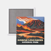 ハワイ火山国立公園マウナロアヴィンテージ マグネット (正面/裏面)