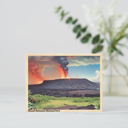 ハワイ火山国立公園ヴィンテージ旅行 ポストカード (スタンド正面)