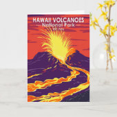 ハワイ火山国立公園ヴィンテージ カード (黄色い花)