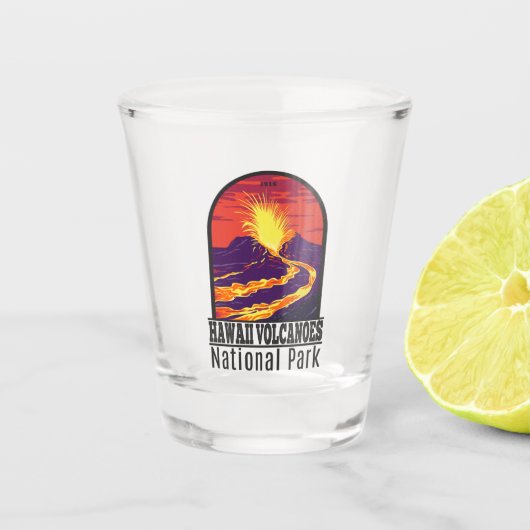 ハワイ火山国立公園ヴィンテージ ショットグラス (正面)