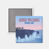 ハワイ火山国立公園ヴィンテージ マグネット (正面/裏面)