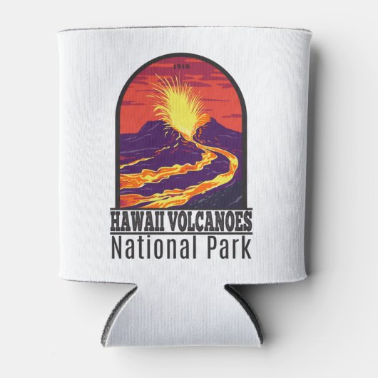 ハワイ火山国立公園ヴィンテージ 缶クーラー (正面)