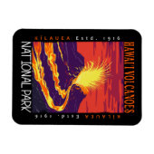 ハワイ火山国立公園動揺してヴィンテージ マグネット (横)