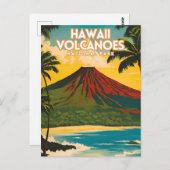 ハワイ火山国立公園旅行ポスター ポストカード (正面/裏面)