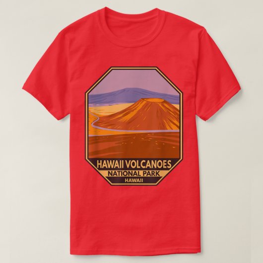 ハワイ火山国立公園火山ヴィンテージ Tシャツ (デザイン正面)
