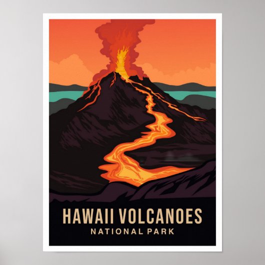 ハワイ火山国立公園 アメリカ旅行 ポスター (正面)