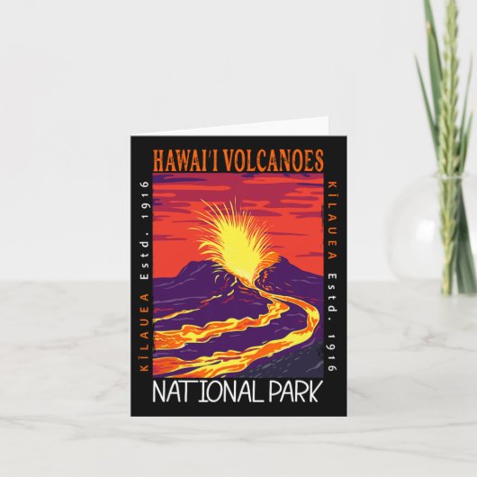 ハワイ火山国立公園 キラウエア火山 ビンテージ カード (正面)