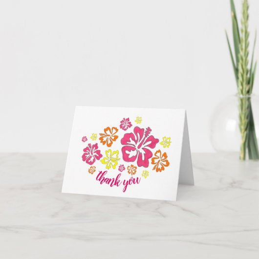 ハワイ熱帯ハワイアンハイビスカスフラワーズフローラ サンキューカード (正面)