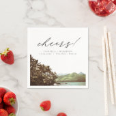 ハワイ熱帯ハワイビーチ結婚式詳細カード スタンダードカクテルナプキン (インサイチュ)