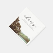 ハワイ熱帯ハワイビーチ結婚式詳細カード スタンダードカクテルナプキン (角)