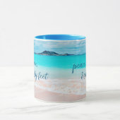ハワイ熱帯ビーチピースラブサンディ足スクリプト マグカップ (中央)