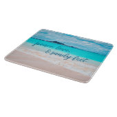 ハワイ熱帯ビーチフォトピースラブサンディ足 カッティングボード (角)