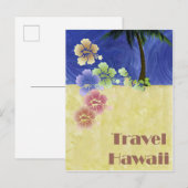 ハワイ熱帯ビーチレトロヴィンテージ旅行ポスター ポストカード (正面/裏面)