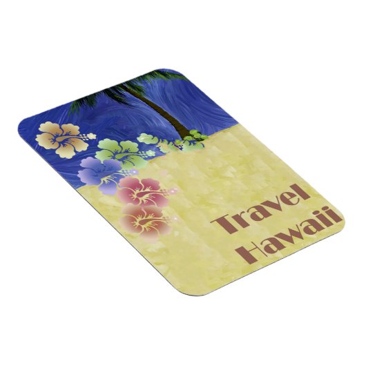 ハワイ熱帯ビーチレトロヴィンテージ旅行ポスター マグネット (右側)