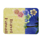 ハワイ熱帯ビーチレトロヴィンテージ旅行ポスター マグネット (横)