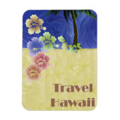 ハワイ熱帯ビーチレトロヴィンテージ旅行ポスター マグネット (縦)