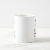ハワイ熱帯産パイナップル花と家族名 コーヒーマグカップ (中央)