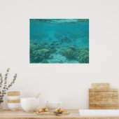 ハワイ熱帯魚の水中風光明媚なキャンバス ポスター (キッチン)