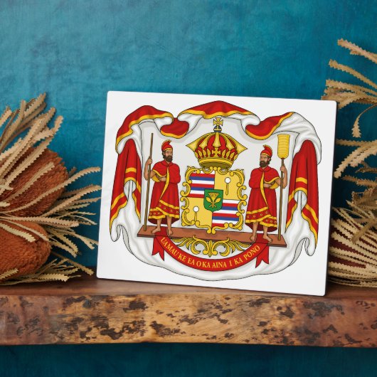 ハワイ王室の王国の紋章 フォトプラーク (側面)