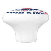 ハワイ米州赤白青タイポグラフィ セラミックノブ (側面)