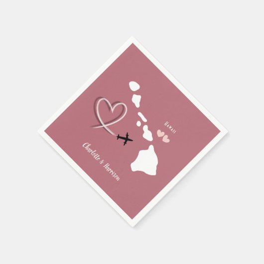 ハワイ結婚の目的地 スタンダードカクテルナプキン (角)