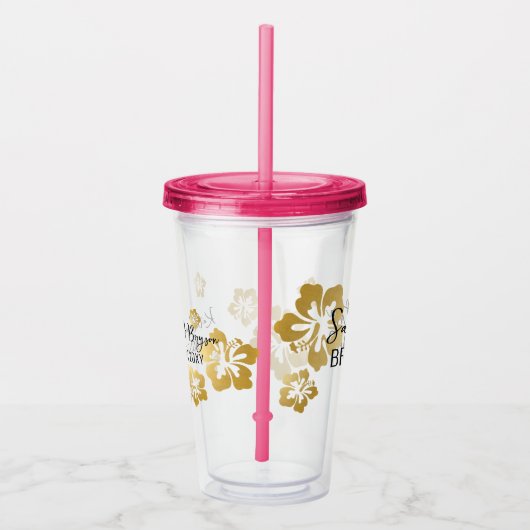 ハワイ結婚の花嫁パーソナライズされた婦 アクリルタンブラー (右)