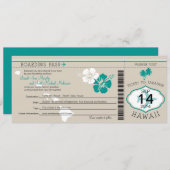 ハワイ結婚への搭乗券 招待状 (正面/裏面)