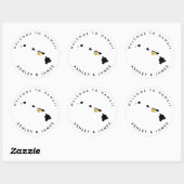 ハワイ結婚ウェルカムステッカーのトリートボックスバッグ ラウンドシール (シート)