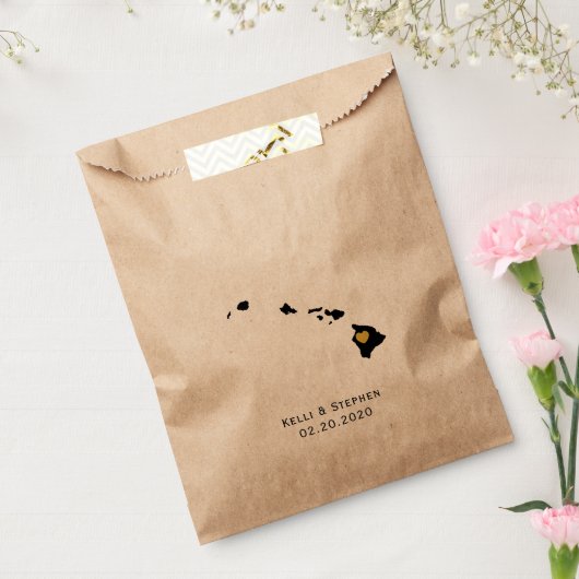 ハワイ結婚式の引き出物トリートサックス、抱き枕 フェイバーバッグ (封をした状態)